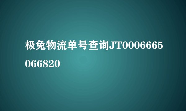 极兔物流单号查询JT0006665066820