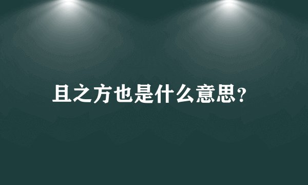 且之方也是什么意思？