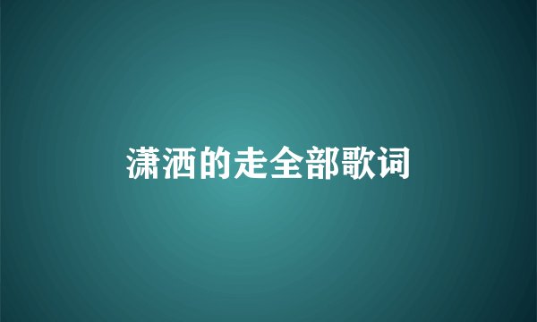 潇洒的走全部歌词