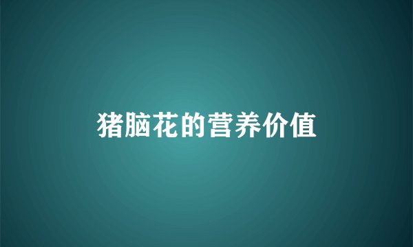 猪脑花的营养价值