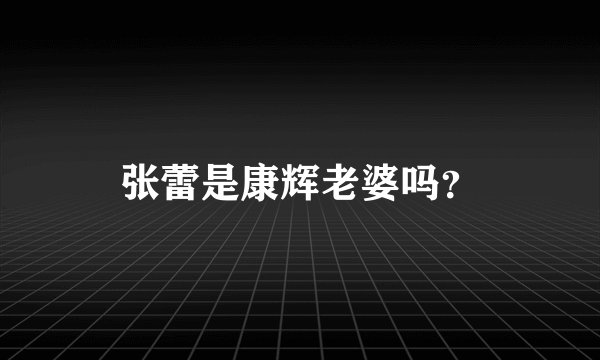 张蕾是康辉老婆吗？
