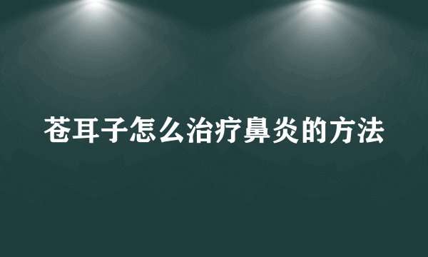 苍耳子怎么治疗鼻炎的方法