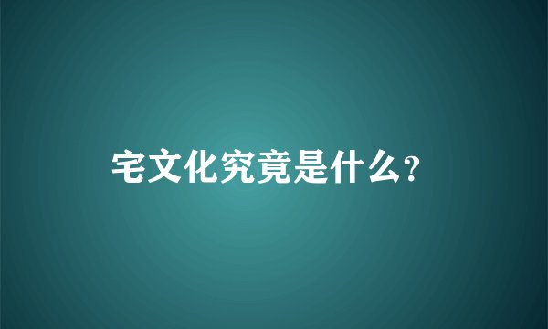 宅文化究竟是什么?