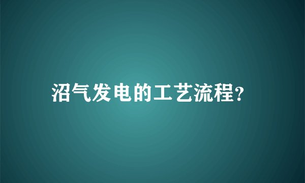 沼气发电的工艺流程？