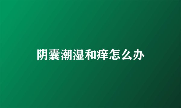 阴囊潮湿和痒怎么办
