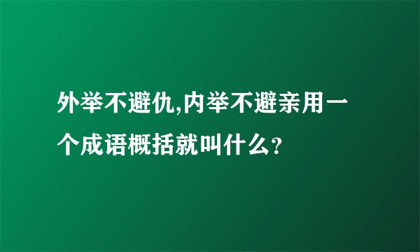 外举不避仇,内举不避亲用一个成语概括就叫什么?