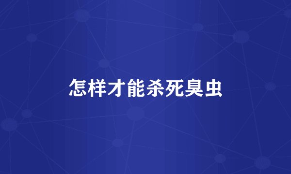 怎样才能杀死臭虫