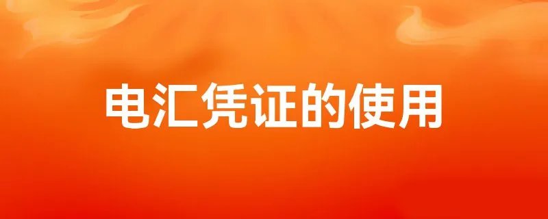 电汇凭证的使用