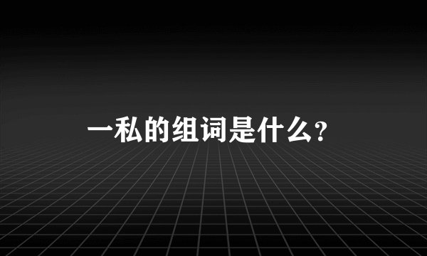 一私的组词是什么?