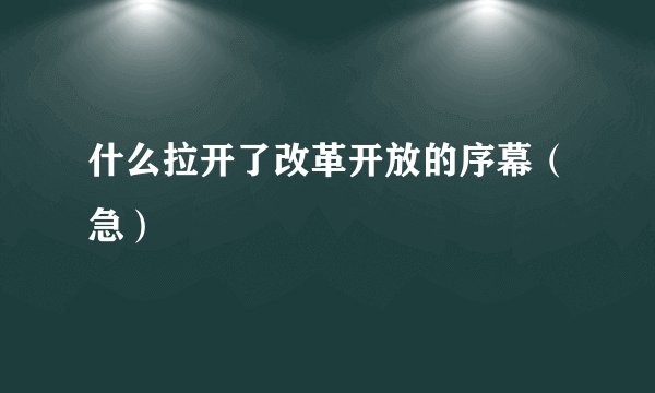 什么拉开了改革开放的序幕（急）