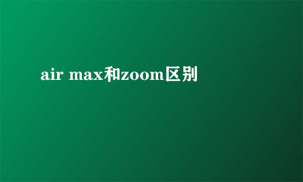 air max和zoom区别