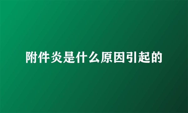 附件炎是什么原因引起的