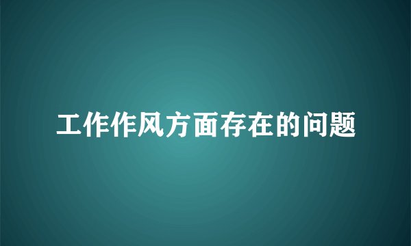 工作作风方面存在的问题