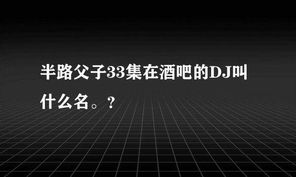 半路父子33集在酒吧的DJ叫什么名。?
