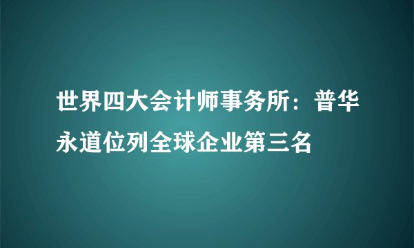世界四大会计师事务所：普华永道位列全球企业第三名