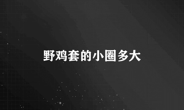 野鸡套的小圈多大