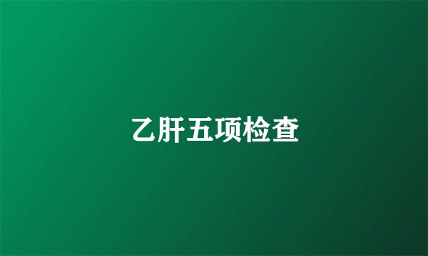 乙肝五项检查