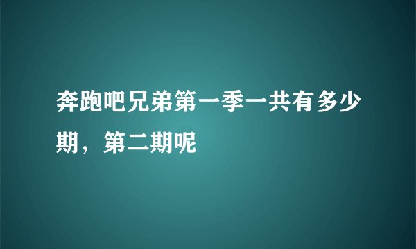 奔跑吧兄弟第一季一共有多少期，第二期呢
