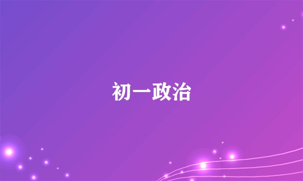 初一政治