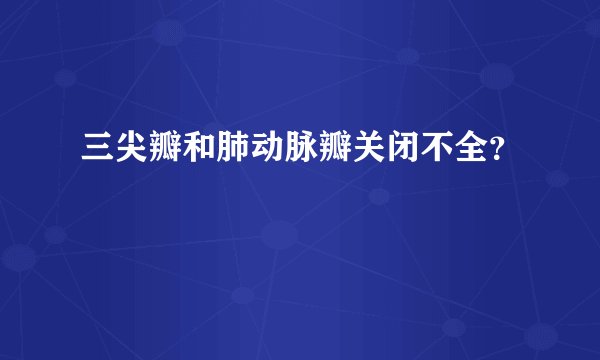 三尖瓣和肺动脉瓣关闭不全?