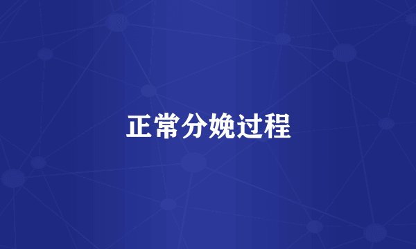 正常分娩过程