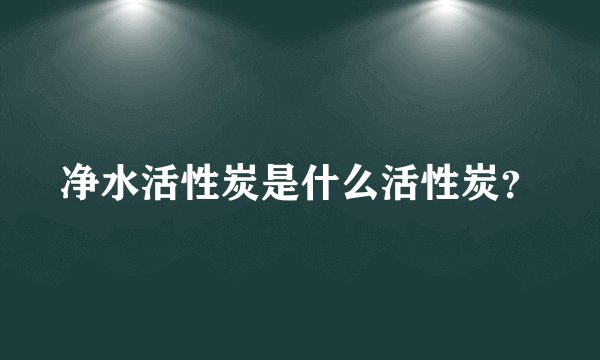 净水活性炭是什么活性炭？